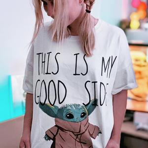 Футболка Grogu Good Side Oversize белая - Star Wars The Mandalorian