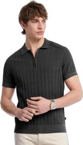 Футболка-поло Michael Kors мужская, с планкой на молнии, Black