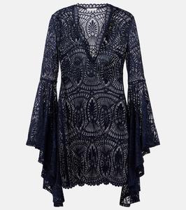 Пляжное платье с кружевом Kara Alexandra Miro, темно-синий