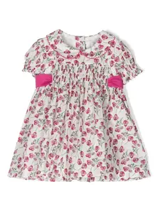 Платье с короткими рукавами и цветочным принтом Patachou, белый