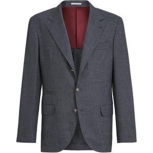 Пиджак с пуговицами slubbed Brunello Cucinelli, темно серый