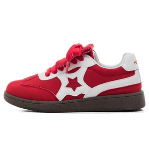 HUANQIU Легкие, дышащие и нескользящие низкие немецкие армейские кроссовки для женщин красного цвета