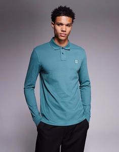 Рубашка-поло с длинными рукавами Passerby зеленого цвета Boss Orange