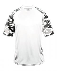 Спортивная футболка камуфляжного цвета Badger, цвет white/ white camo