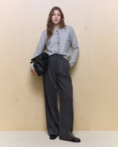 Женский однотонный вязаный жакет Easy Wear, светло-серый