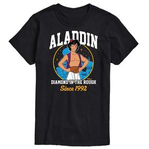 Футболка с графическими рисунками Princess Big & Tall Aladdin Collegiate, Black Disney, черный