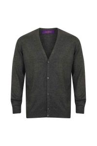 Кардиган из хлопка и акрила с V-образным вырезом Henbury, черный