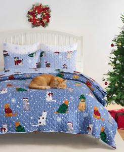 Комплект постельного белья Winter Whiskers Holiday из 3 предметов, размер Full/Queen Greenland Home Fashions, Blue