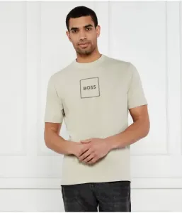 Футболка Te_linenlogo regular fit Boss Orange, бежевый