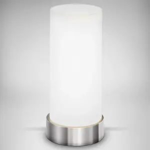 Настольная лампа Isa E14 LED, сенсор касания, регулируемая яркость, сенсорный диммер, ночник B.K.Licht, белый