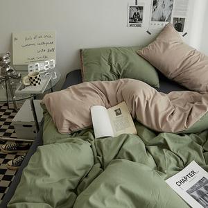 Muji Комплект постельного белья из 4 предметов (простыня 180 см, пододеяльник 150х200 см), цвет Green beans, cardamom, and three spices