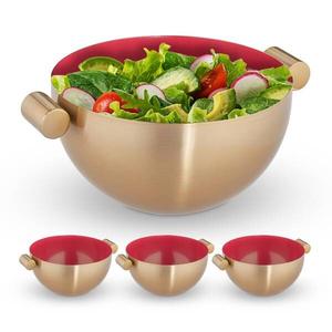 4 сервировочные миски из нержавеющей стали диаметром 20 см. Relaxdays, желтый