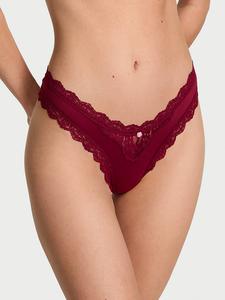 Бразильские трусики с кружевной отделкой Dream Angels, lace trim sangria red