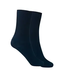 Набор из 2 пар женских носков из мерсеризованного хлопка с рубчиком Punto Blanco, темно-синий