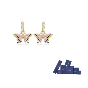 Позолоченные серьги для женщин разноцветные Swarovski