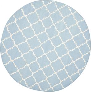 Ковер SAFAVIEH, 244 x 244 см, Dhurries Collection, Light Blue & Ivory, ручное плоское плетение из шерсти, идеально для помещений с высокой проходимостью в гостиной, спальне (DHU554B)