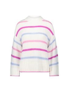 Zero Вязаный свитер крупной вязки в полоску кремово-розового цвета