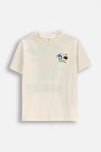 Детская хлопковая футболка Coccodrillo, бежевый