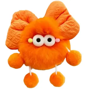 Очаровательные и креативные куклы-талисманы с бантом из угля плюшевый кулон высота 9см Fluffy bear, оранжевый