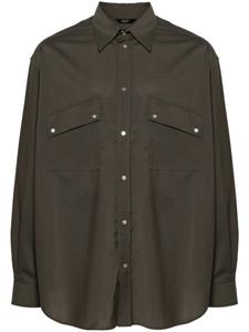 FENDI рубашка со складками, зеленый