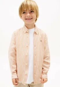 Рубашка в полоску из льняной смеси на пуговицах Tommy Hilfiger, Lush Orange Stripe