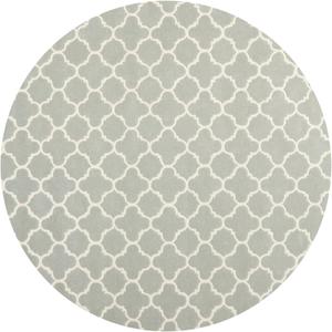 Ковер SAFAVIEH, 275 x 275 см, Chatham Collection, Grey & Ivory, ручной работы, узор Quatrefoil Trellis, шерсть, подходит для помещений с высокой проходимостью в гостиной, спальне (CHT717E)