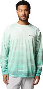 Columbia мужская футболка с длинным рукавом Super Terminal Tackle PFG Fade, Glaze Green/Obsidian Fotw Permit