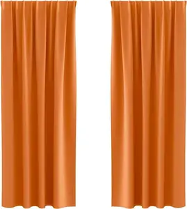 Плотные шторы с кольцами, 2 шт., светло-оранжевые vidaXL