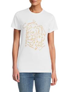 Футболка с графическим логотипом Roberto Cavalli, цвет White Gold