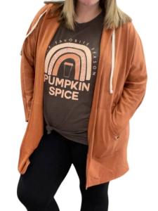 Кардиган с капюшоном цвета ржавчины honeyme, цвет rust