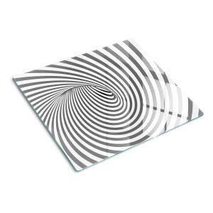 Стеклянная тарелка 60х52 см, спираль с полосами TULUP, серый