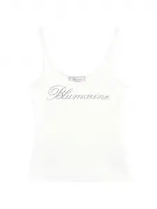 Топ с вышитым логотипом BLUMARINE, белый