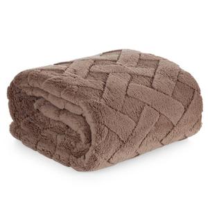 Мягкое одеяло Eurofirany CARO, светло-коричневый - 150 х 200 см