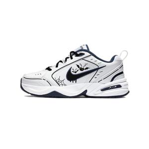 Nike Air Monarch 4 Противоскользящие Износостойкие Низкие Массивные Кроссовки Унисекс Черный Белый