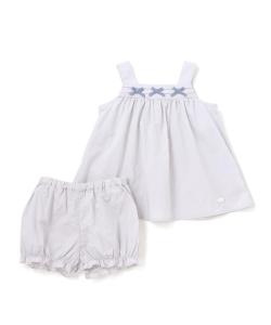Комплект из платья и трусиков с декоративными складками и лентами (для младенцев) (70-90 см)