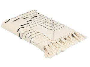 Мягкое одеяло Beliani ULUYOL, бежевый - черный - натуральное волокно - 130 x 1 x 170 см