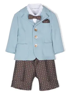 Комплект из топа и шортов с геометричным узором Colorichiari, синий