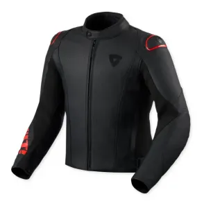 Квадратичная куртка REV'IT!, черный/неоново-красный