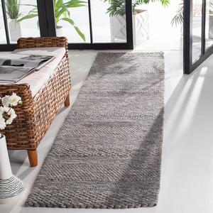 Ковер-дорожка SAFAVIEH, 69 x 336 см, Marbella Collection, Dark Grey, ручная работа из шерсти, идеально для помещений с высокой проходимостью в гостиной, спальне (MRB556F)