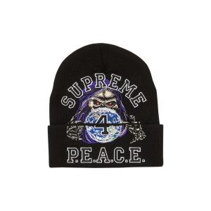 Шапка-бини Supreme Peace с вышивкой, цвет Черный