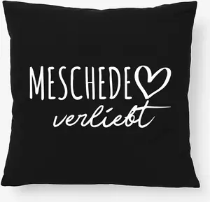 Подушка Huuraa Meschede Love Gift 40x40см с наполнителем Черный хлопок Meschede Decor Hellweg Druckerei