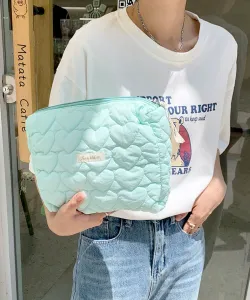 Стеганая дорожная косметичка/сумочка для макияжа в форме сердца, цвет щербет Florist, цвет Mint