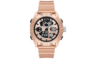 ARMANI EXCHANGE Часы Wrist Watch Quartz Movement PU Strap 46mm Black Dial Men's Watch, Black Dial