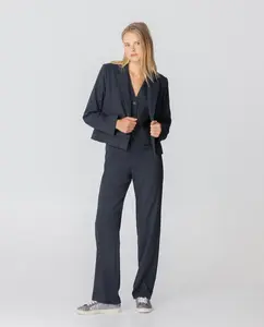 Женские деловые брюки в клетку Noon, темно-синий