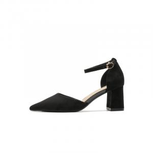 HKCP Черные женские туфли на платформе с массивным каблуком 6,5 см, цвет Black