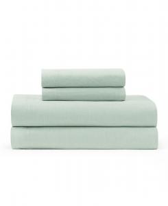 Комплект постельного белья из 4 предметов, однотонный, из хлопкового шамбре с плотностью плетения 144 нити, размер «полуторный» Tommy Hilfiger, зеленый