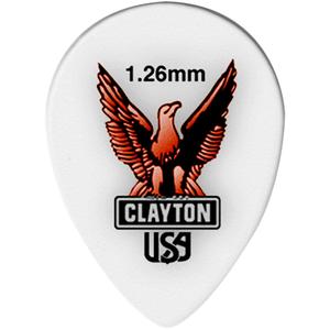 Медиаторы для гитары Clayton Acetal, маленькие каплевидные, 1,26 мм, 1 дюжина