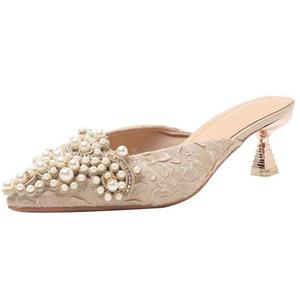 Женские сандалии с закрытым носком и резиновой подошвой, устойчивые к истиранию TATAYA, Champagne