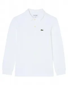 Поло из пике с длинными рукавами для мальчика Lacoste, белый