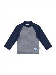 Sterntaler Купальная рубашка с длинными рукавами и принтом в виде акул, темно-синего цвета